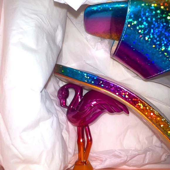 Sophia Webster Flo Flamingo 85 mm heels in rainbow - Picture 5 of 7
